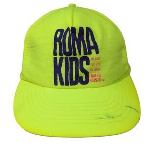 ROMA Kids Are About To Turn The World Upside Down Snapback Hat Green OSFA Nylon